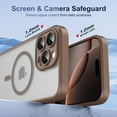 thumbnail image 4 of ELEHOLD Case For iPhone 16 Pro Max Frosted Semi-Transparent Shockproof Case Magnetic Rugged Cover, MagSafe Compatible, Support magnetic car mount, Lens Protection, Desertgold, 4 of 9