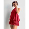 thumbnail image 4 of Women's Solid Color Casual Halter Mini Bubble Dress, Summer Dresses For Women, 4 of 10