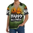thumbnail image 3 of KLL Halloween night Print Men's Shirt Short Sleeve Button Down Summer Cuba Beach Shirts- 4X-Large, 3 of 7