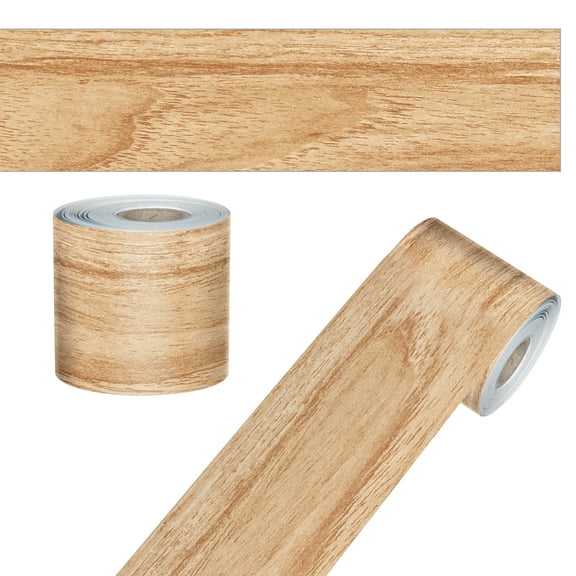 Carson Dellosa 65' Light Wood Grain Rolled Straight Bulletin Board Borders (1 roll)