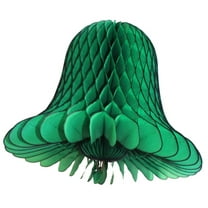 6-pack 11 Inch Hanging Honeycomb Tissue Paper Bell Decoration, Dark Green, by Devra Party