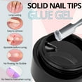 thumbnail image 3 of 2 Pcs of 15 ml Solid Nail Tips Gel For Press On False Nail Tips, Nail Art Gel Nail Glue Kits For Fake Acrylic Nails Extension With Tools For Salon And Home DIY Use, UV LED Lamp Curing Needed SF1, 3 of 3