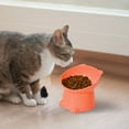 thumbnail image 2 of Indoor Cats Elevated Bowls Food & Water Dishes, Extra Wide and 15° Tilted Feeding Bowl, Kittens, Cat, Small Dogs Feeding Supplies, Whisker Friendly Feeding Food,Anti Vomiting, Protecting Spine,Orange, 2 of 7