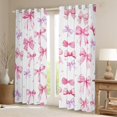 thumbnail image 2 of Homewish Kawaii Bow Tie Black Out Curtains,Ribbon Bowknot Curtains Pack of 2 (42x63 Each),White Pink Bedroom Curtains For Girl Kids,Luxury Bedroom Decor, 2 of 6