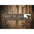 thumbnail image 2 of Respect the Locals Pigeon Forge Bear Aluminum Metal Decor Sign - 4x18 inches, 2 of 4