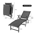 thumbnail image 2 of Waytrim Metal Adjustable Back and Ergonomic Design Outdoor Lounge Chaise Black, 2 of 9