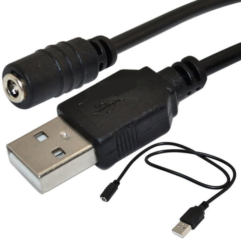 Câble Adaptateur DC 5.5x2.5mm Mâle Vers USB Mâle - 1m, Blanc, Pour Alimentation Et Charge