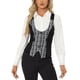 thumbnail image 1 of Chaleco Vintage sin mangas de panel de ante falso de cuadros para mujer Inspire Chic XL Negro, 1 of 6