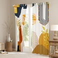 thumbnail image 3 of Castle Fairy Warm Terracotta Blackout Curtains Set of 2 (52x84 Each) for Family, Gold Foil Leaf Window Curtains, Orange and Brown, 3 of 6