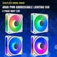 thumbnail image 3 of (White)RGB Fans 120mm PWM Fans 3 Pack PC argb Fans, HA-120 pc pwm RGB Fans with 12v 4pin pwm and 5v 3pin argb Plug, Infinity Mirror ARGB Addressable L, 3 of 4