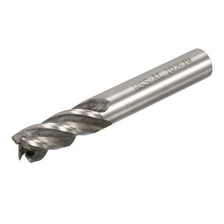 

Unique Bargains Straight Shank 4 Flutes End Mill 10mm x 10mm HSS Cutting Tool Gray