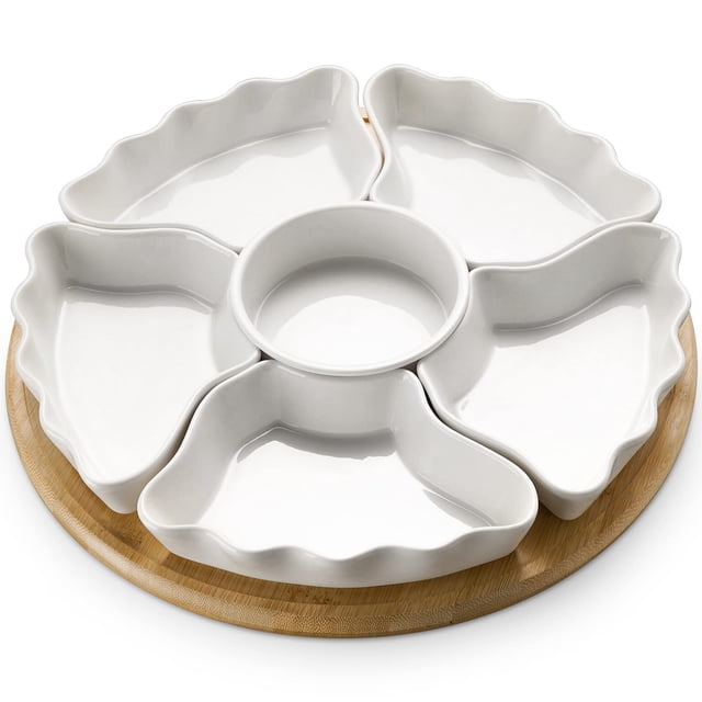 Bandeja giratoria DOWAN de 12" - juego blanco de 7 piezas