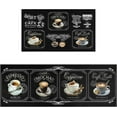 thumbnail image 2 of Black Coffee Kitchen Rugs and Mats Set of 2 Coffee Cup Latte Mocha Art Decoration Non Slip Super Absorbent Kitchen Sink Mats Waterproof and Washable Runner Rugs for Laundry Room, 2 of 6