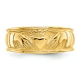 thumbnail image 5 of Solid 14k Yellow Gold Ladies Irish Claddagh Celtic Ring Band Size 7.5, 5 of 6