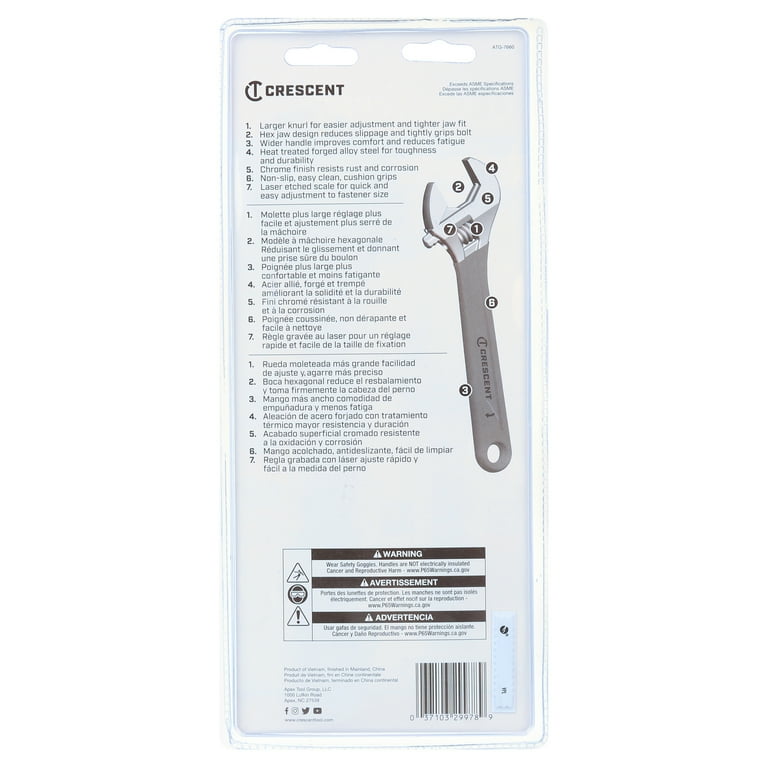 Crescent 6In. and 10In. Cushion Grip Adjustable Wrench 2 Crescent 6In. and 10In. Cushion Grip Adjustable Wrench 2