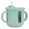 thumbnail image 2 of Vasos de silicona con doble asa, ligeros, para entrenamiento infantil, con tapa hermética, para casa y viajes, color verde, 2 of 14