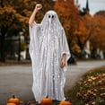 thumbnail image 6 of Silver Sequin Ghost Cape for Women, Open-Arm Draped Cloak with Two Eye Holes Halloween Sparkling Costume Accessory Silver One Size, 6 of 8