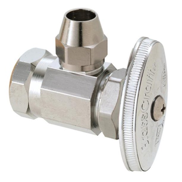 Brass Craft OFR17X CD .5 x .36 in. Flare Chrome Angle Flare Valve