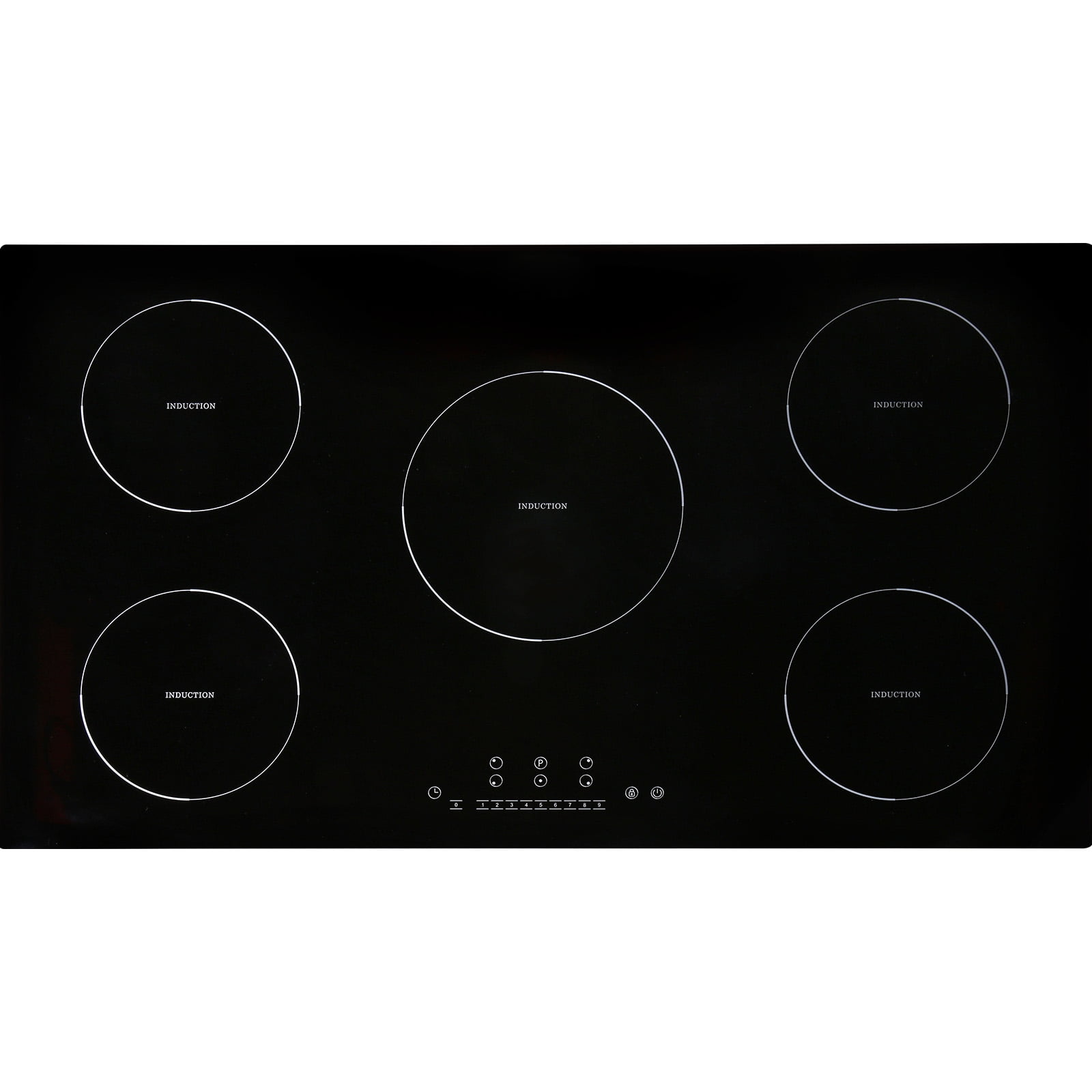 KFFKFF 5 Burners Ceramic Glass Stove Top Touch Control 36 inch Electric Cooktop