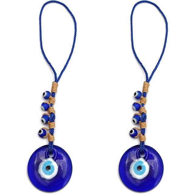 2 piezas de amuleto decorativo para el hogar, colgante de mal de ojo, amuleto decorativo para el hogar, protección, bendición, regalo, colgante de cuentas de vidrio