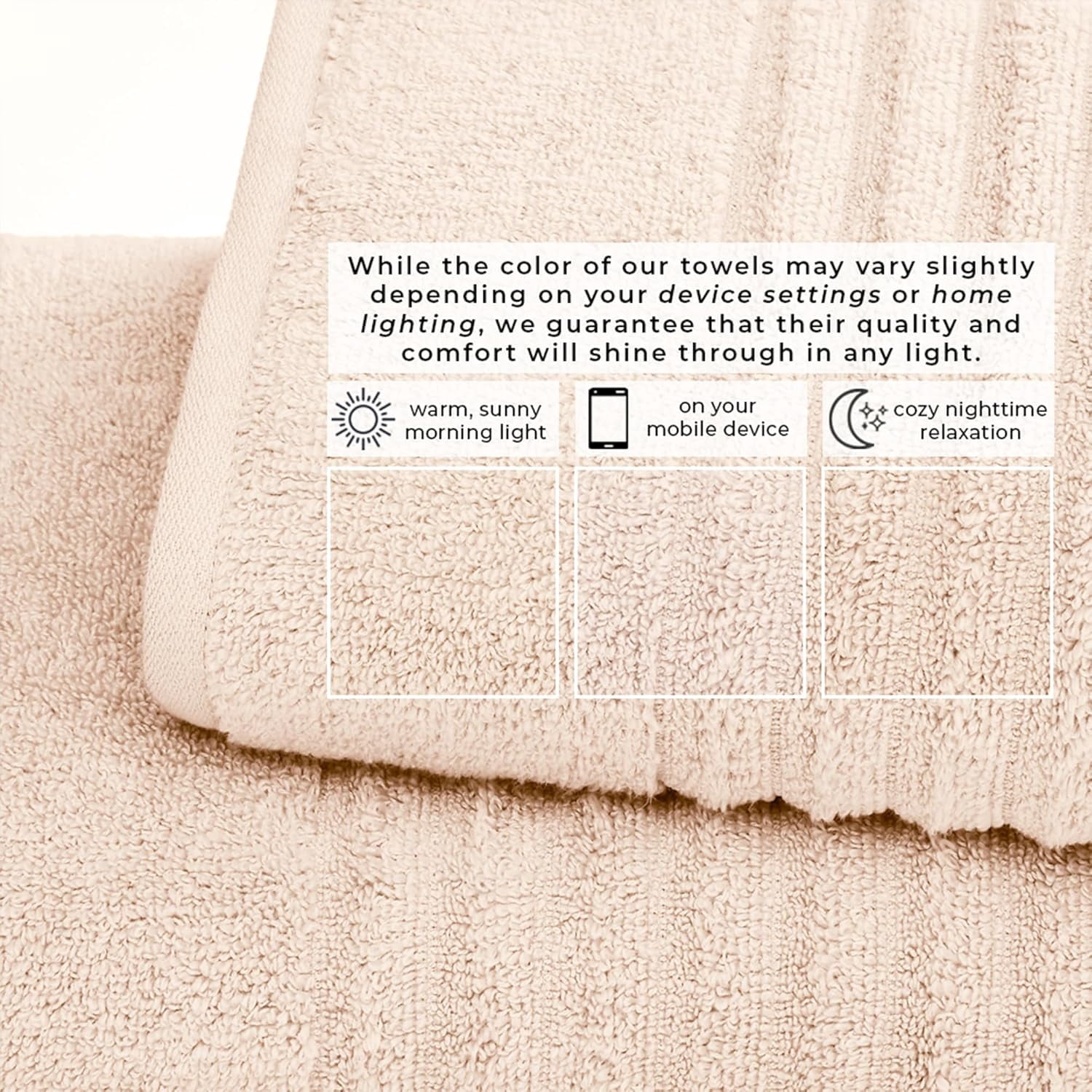 Wellmrak 6 Pack Hand Towel Set - 100% Cotton Towels - Absorbent & Quick-Dry Towels for Bathroom (Pink Sand)