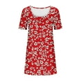 thumbnail image 7 of Xuniizn Womens Summer Dresses Floral Print Scoop Neck Short Sleeve Beach Boho Mini Sundress with Pockets Casual Soft Breathable Trendy Vintage Dress, S-2XL, 7 of 7