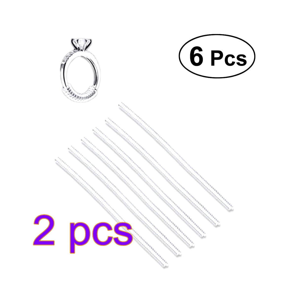 8Pieces/Set Clear Invisible Ring Guard Spring Telephone Line Adjustment  Ring Resizer Make Ring Smaller to Fit Fingers - AliExpress