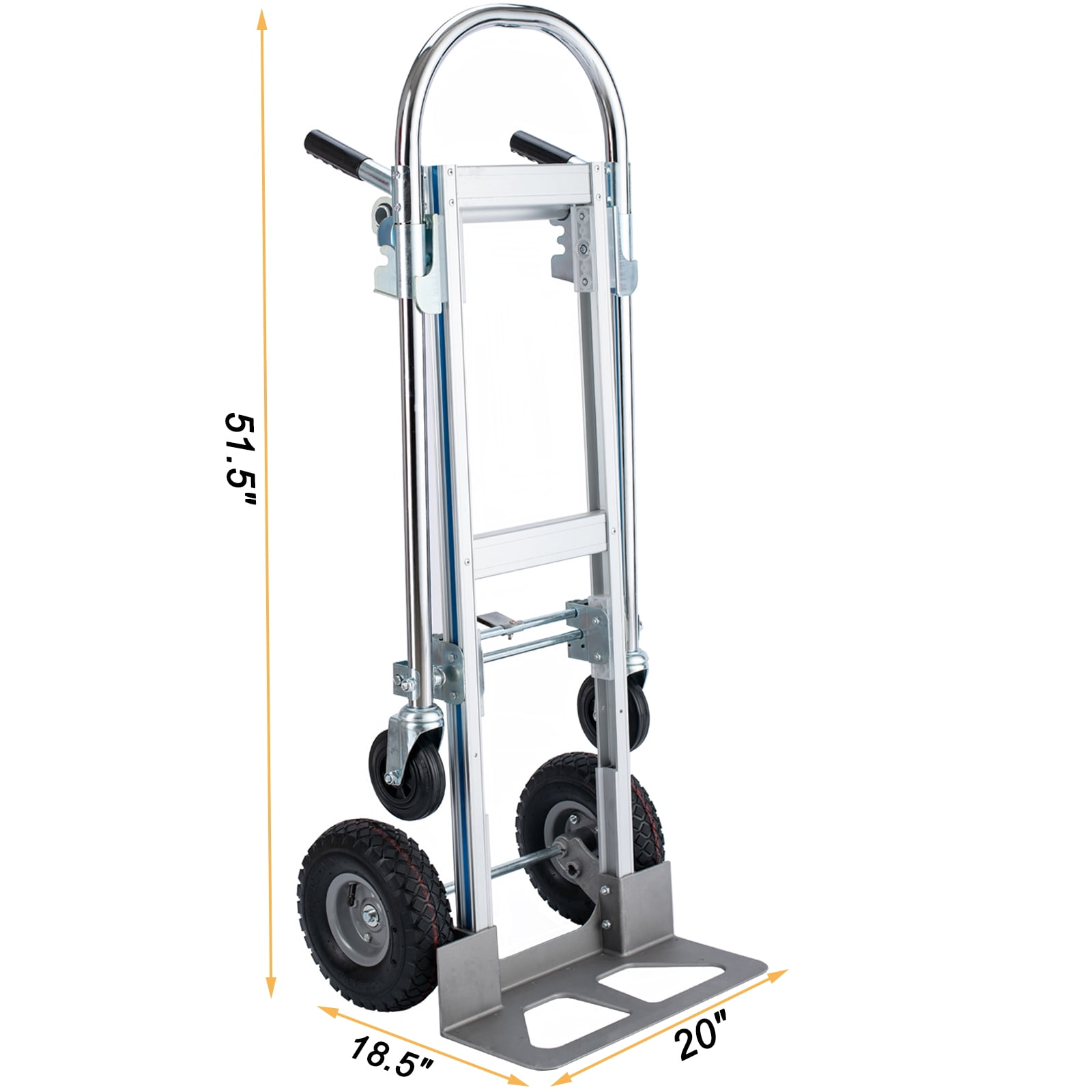 SHZOND 2 in 1 Hand Truck 770 LBS Weight Capacity Heavy Duty Convertible Hand Truck Durable Aluminum and Steel Construction 4 Wheels Hand Truck Dolly