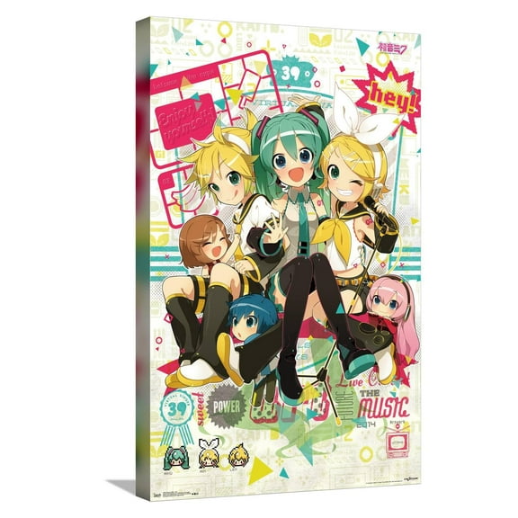 Hatsune Miku - Hey Canvas Wall Poster, 14.725" x 22.375"