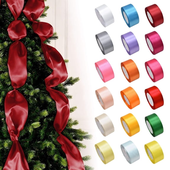 Apeya 2 Inch Satin Ribbon for Gift Wrapping, Wide Ribbon for Bows, Flower Bouquets, Weddings, Party Decor, Crafts and Handmade DIY Projects and Decor