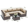 thumbnail image 3 of ASJMR 7 Pieces Outdoor Patio Furniture Set Outside PE Rattan Wicker Sectional Sofa Conversation Sets with Coffee Table and Sand Cushions, 3 of 9