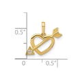 thumbnail image 2 of 14k Gold Polished Cut Out Love Heart With Arrow Cubic Zirconia Pendant Necklace 13.3x10mm Wide 1.1mm Thick Pendant for W, 2 of 2