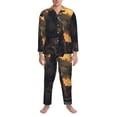 thumbnail image 3 of Balery Sunset Meditating Doberman Pijama para Hombre de Dos Piezas con Manga Larga, Conjunto de Dormir y Descanso Suave con Bolsillos-Small, 3 of 7
