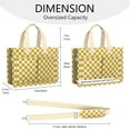 thumbnail image 3 of Canvas Tote Bag for Women with Compartments, Large Cute Golden Checkered Teacher Student Shoulder Bag Nurse Purses Crossbody Bags Work Laptop Book Bag Satchels Handbags, 3 of 6