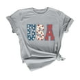 thumbnail image 3 of KALE 4th of July Short Sleeve Shirts for Women American Flag Patriotic 2D Independence Day Print Casual Sports T Shirt Y2K Clothes Grey XXXL, 3 of 7