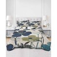 thumbnail image 3 of Navy Blue Green Floral Twin Size Down Alternative Comforter, Lightweight Comforter Quilt Bedding Set with Pillow Shams Vintage Botanical Leaves All Seasons Bed Comforter Duvet Insert 68"x86", 3 of 7