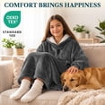 thumbnail image 4 of PAVILIA Fleece Sherpa Wearable Blanket Sweatshirt Hoodie for Kids Dark Gray, 4 of 7