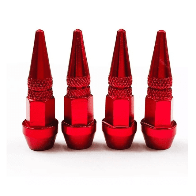 4pzs Picos Pivote Cubre Válvula Alumini 4.5cm Auto Moto Bici Rojo
