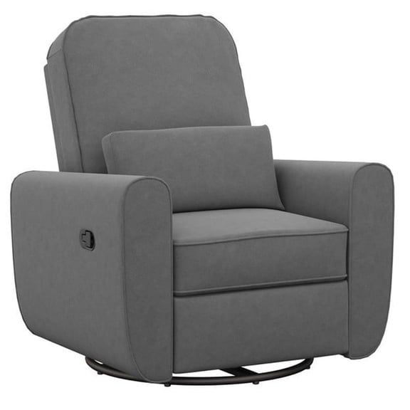 Baby Relax Kennedy Nursery Glider, Swivel, Recliner Upholstered Accent Chair - Gray