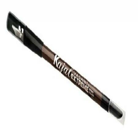 Vasanti Kajal Extreme - Charcoal Brown Eyeliner Pencil with Built in Sharpener and Smudger (Waterproof, Paraben