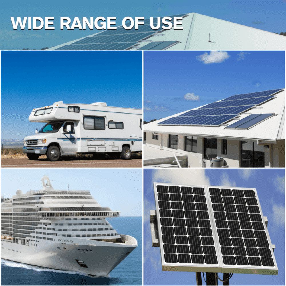 WERCHTAY 200W Monocrystalline Solar Panel for RV, Caravan, Boat, Car, Camping, Marine, Rooftop, Farm, and Off-Grid Applications