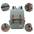thumbnail image 4 of LAVA Canvas Backpack with USB Port - Large Capacity for School & Travel(Green), 4 of 7