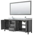 thumbnail image 3 of Wyndham Collection Daria 80" Square-Sinks Wood Double Bathroom Vanity in Gray, 3 of 3