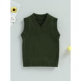 thumbnail image 2 of Bagilaanoe Toddler Baby Boy Girl Sweater Vest Sleeveless V-neck Solid Knit Tops 6M 12M 18M 24M 3T 4T 5T Kids Fall Winter Clothes, 2 of 8