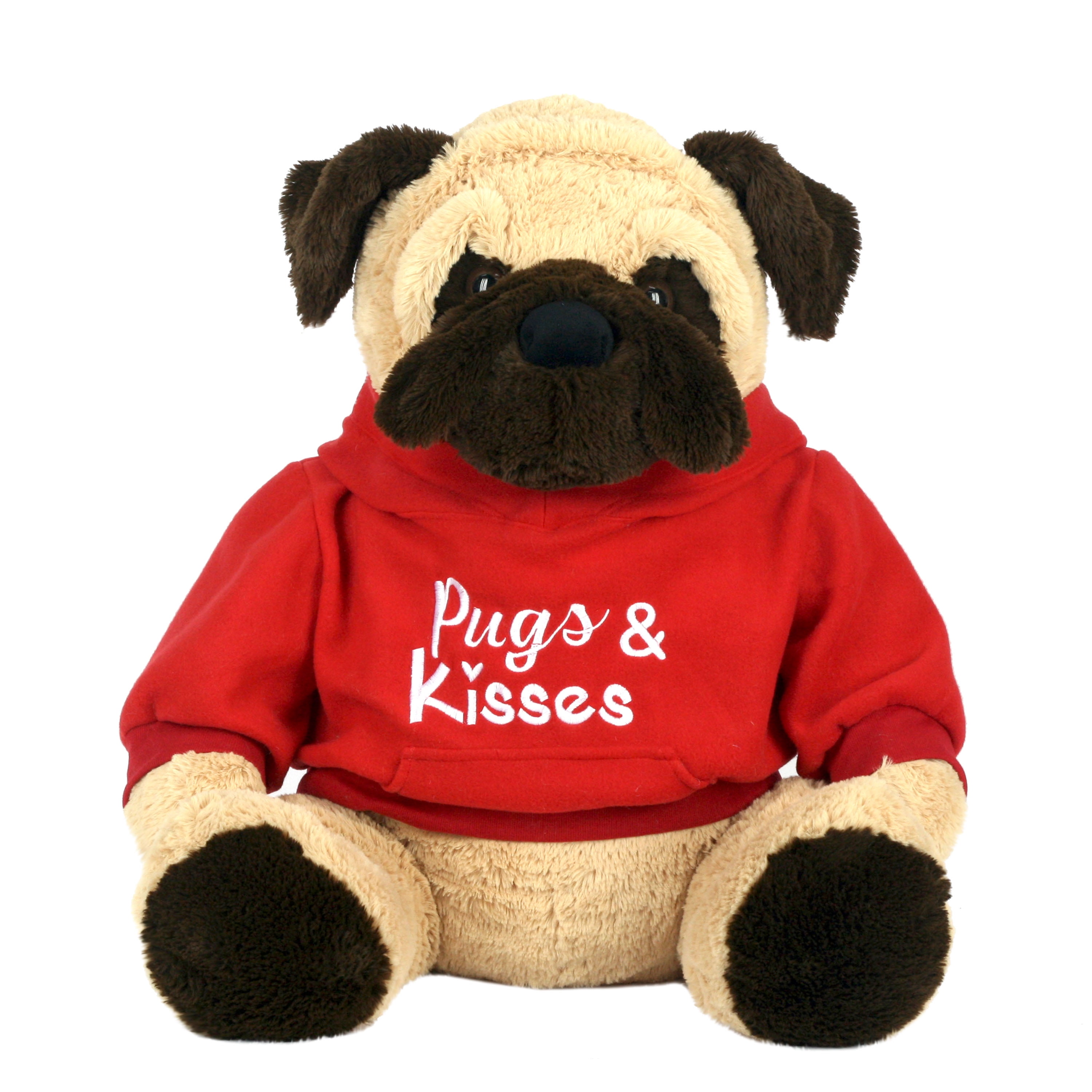 Way To Celebrate 36 Inch Valentine XL Plush Sitting Animal with Hoodie- Pug  