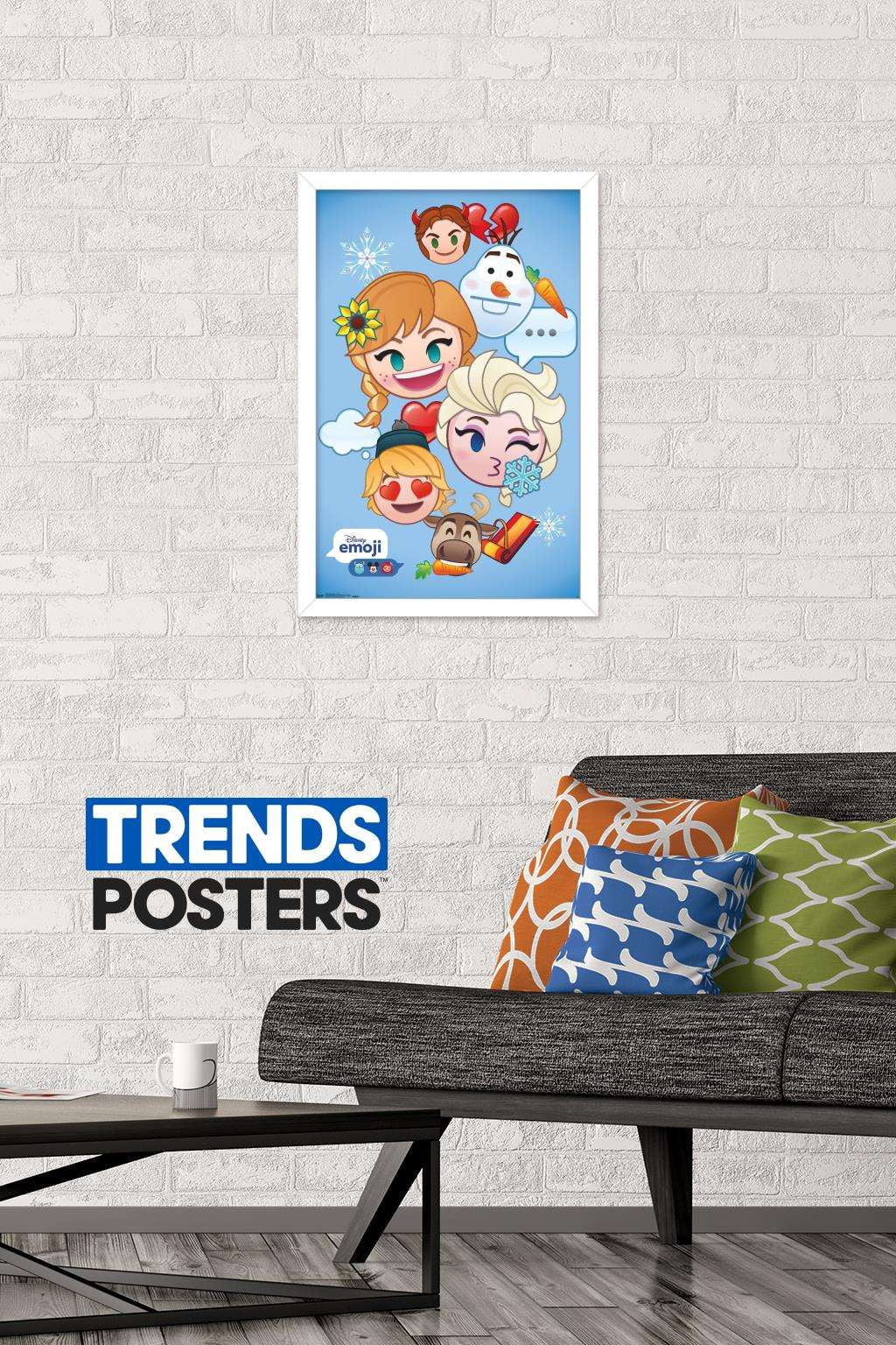 Disney Emoji - Frozen Wall Poster, 14.725" x 22.375", Framed