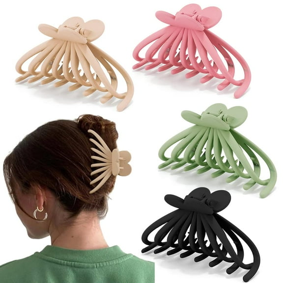 4Pcs Hair Clips for Thick Hair Large Jumbo Hair Clips for Women Girls Durable Matte XL Claw Clips Strong Hold Non-slip Hair Claw Clips Banana Clips Hair Mother's Day Gifts