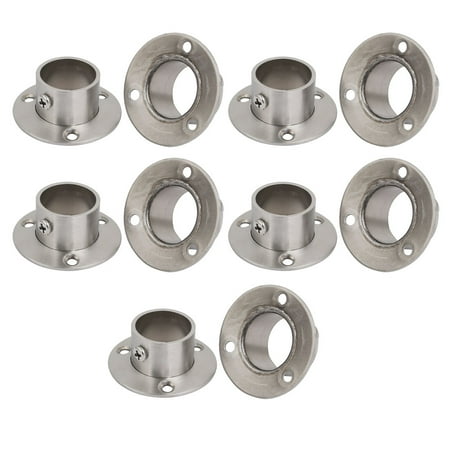 10 Flanged Stainless Steel - 10 Pcs 26mm Dia Stainless Steel Rail Rod End Flange Support Bracket for Closet