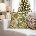 thumbnail image 4 of Ethan Taylor Botanical Throw Pillow Soft Cushion Cover 'William Morris Floral Pattern IV Modern Cottage and Cottagecore' Pattern Decorative Square Accent Pillow Case, 18x18 Inches, Green, Orange, 4 of 5