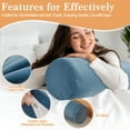 thumbnail image 4 of Lovote Round Bolster Pillow Cervical Roll Cylinder Body Pillow for Neck and Back Pain Relief, 35.4"x9.8",Blue, 4 of 8